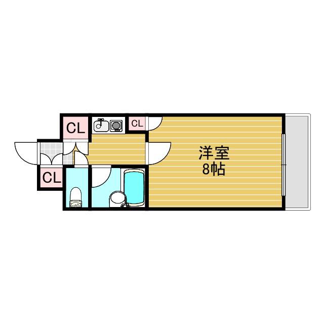 レグノグリーン淡路(1K/2階)の間取り写真