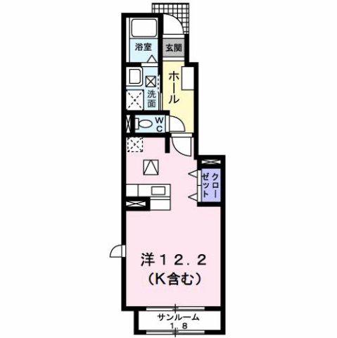 ZEKOOS(ワンルーム/1階)の間取り写真