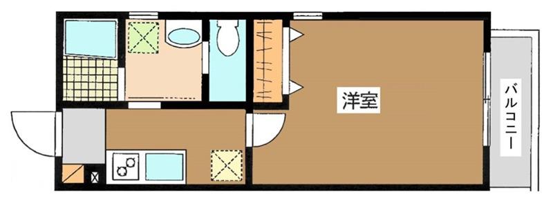 カリメーラ北嶺(1K/1階)の間取り写真