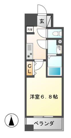 インプルーブ鶴舞(1K/2階)の間取り写真