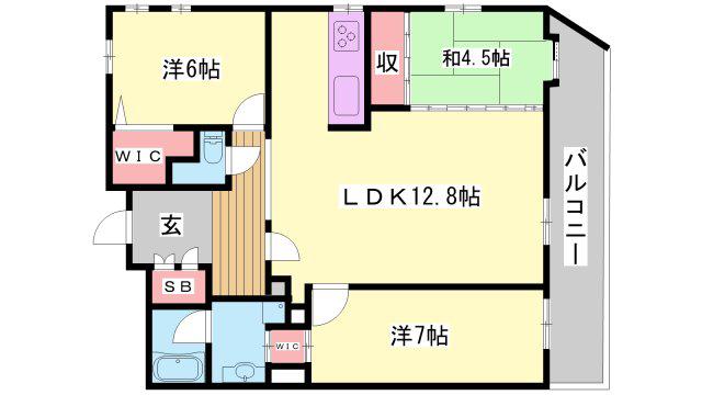 プレステージ姫路駅前センタープレイス(3LDK/10階)の間取り写真