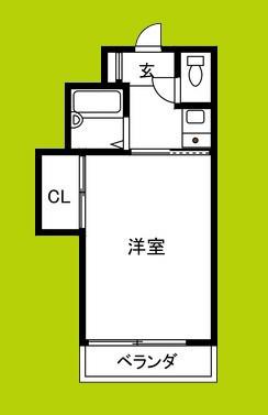 ディアーナTCT(1K/2階)の間取り写真