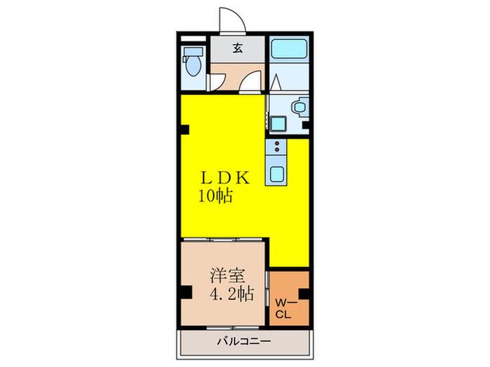 GARDENIA茨木(1LDK/2階)の間取り写真