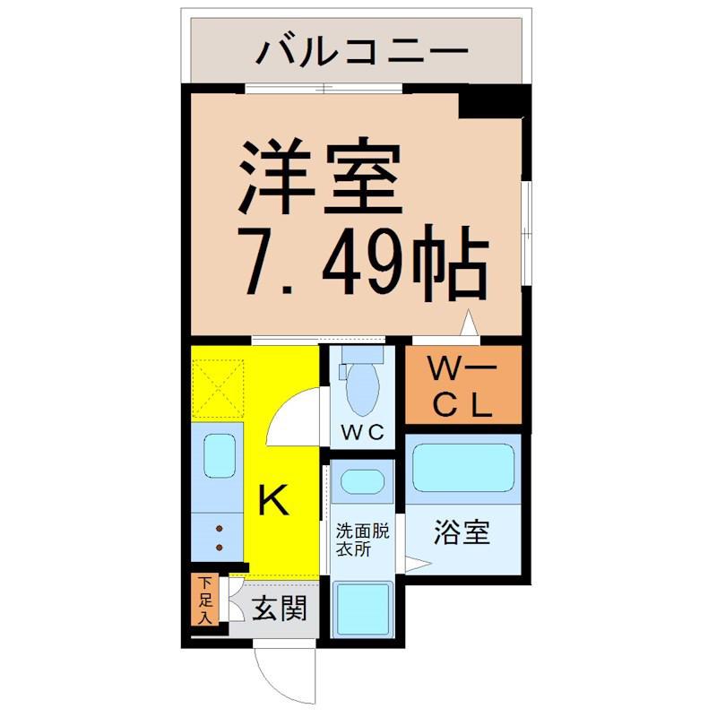 UNROOM(1K/5階)の間取り写真