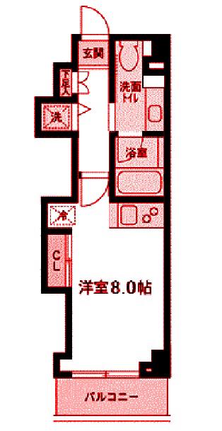 ミテッツァ矢向(ワンルーム/2階)の間取り写真