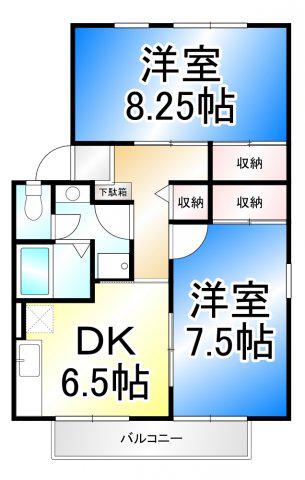 サンロードK(2DK/2階)の間取り写真