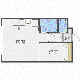 エフォート南7条(1LDK/2階)の間取り写真
