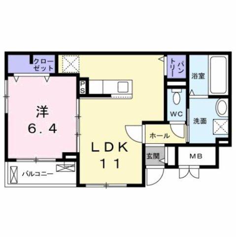 アルカンシエル ヌーモ(1LDK/2階)の間取り写真