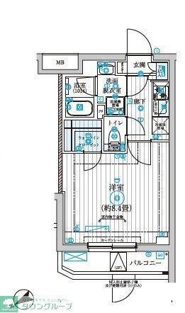 リライア西調布(1K/2階)の間取り写真