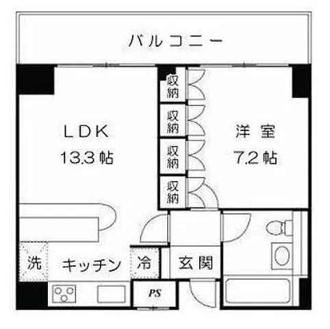 マナハウス四谷(1LDK/5階)の間取り写真