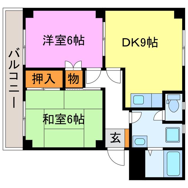 サンシャイン21(2DK/1階)の間取り写真
