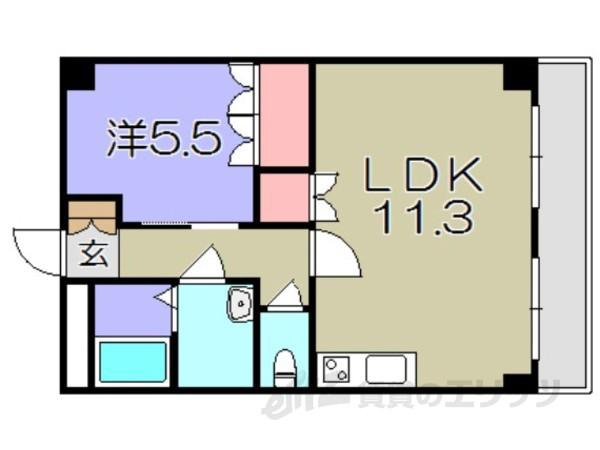 テンプルリバーII番館(1LDK/1階)の間取り写真
