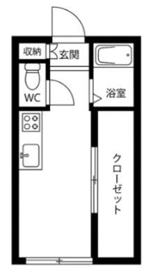 共学国際交流会館 長崎寮(ワンルーム/2階)の間取り写真