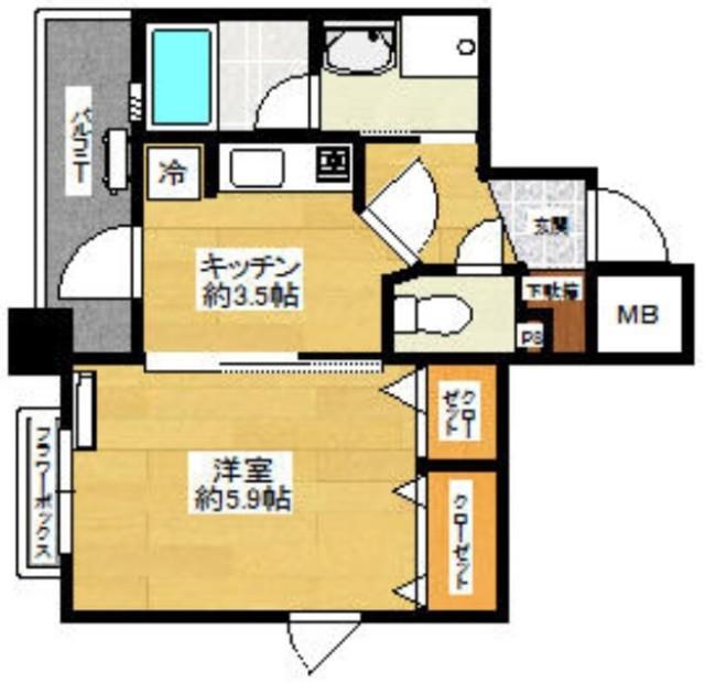 西荻ミキサンハイツ(1K/2階)の間取り写真