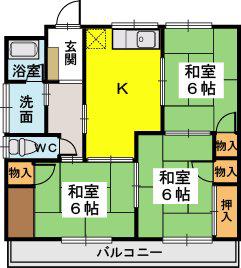 稲永コーポ(3DK/2階)の間取り写真