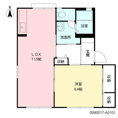 ヴィレッジS・S A棟(1LDK/1階)の間取り写真