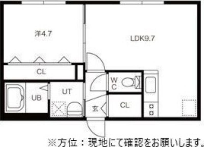 CLAIR白石中央(1LDK/2階)の間取り写真