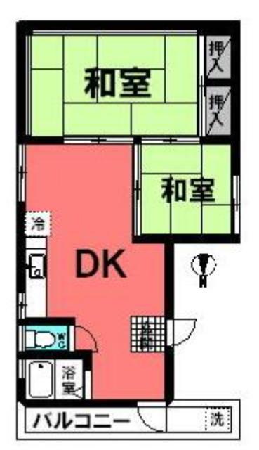 マツイハイム(2DK/3階)の間取り写真