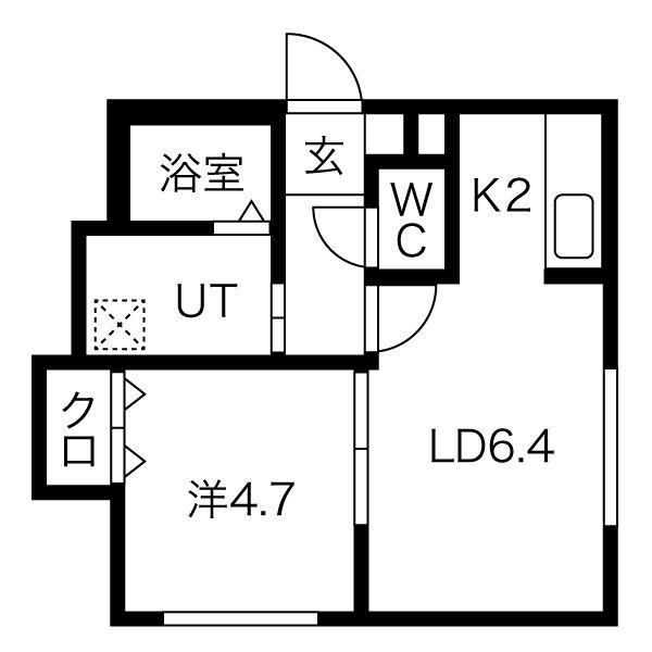 PRIME STAGE 4ー16(1LDK/2階)の間取り写真