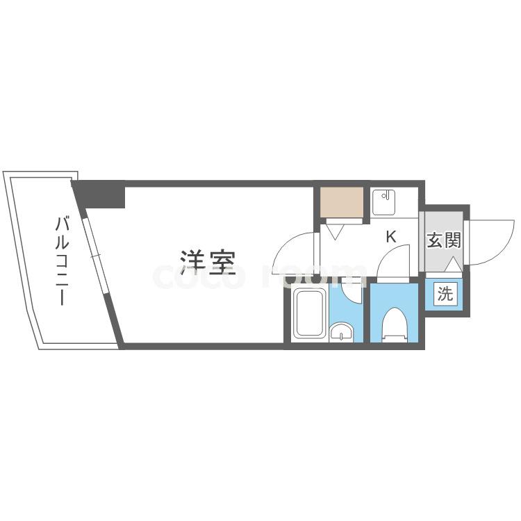 ラナップスクエア新福島(1K/7階)の間取り写真