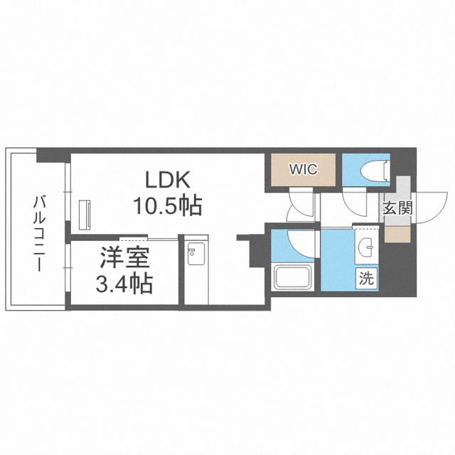 RJRプレシア百年橋(1LDK/8階)の間取り写真