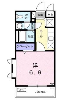 ラフィーネ初台(1K/4階)の間取り写真