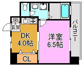 ミフネセントラルベア(1DK/5階)の間取り写真