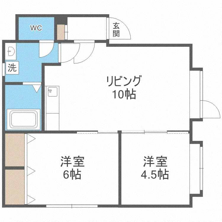 エターナルニシヤ23(2LDK/3階)の間取り写真