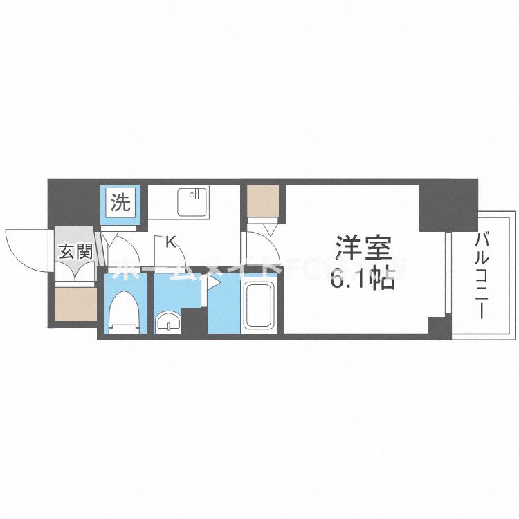 メインステージ京町堀(1K/6階)の間取り写真