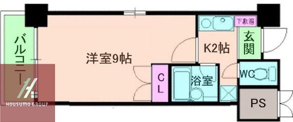 KM江坂(1K/6階)の間取り写真