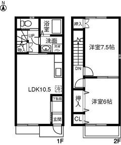 JULIUS(2LDK/1階)の間取り写真
