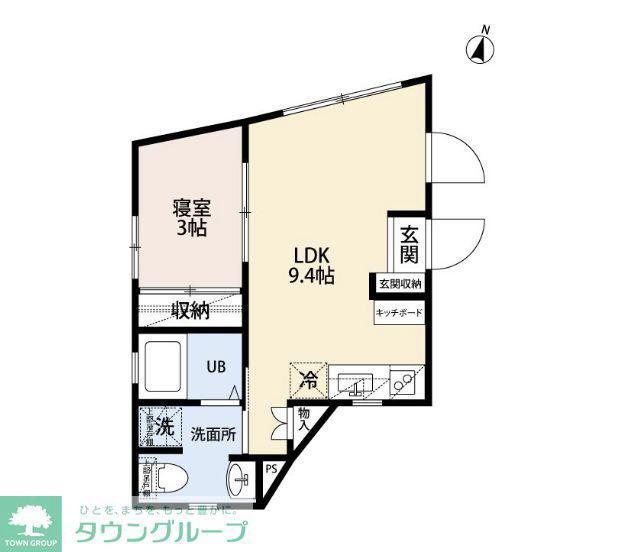 パークフロント小山台(1LDK/3階)の間取り写真