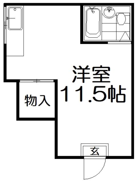 錦ビル(ワンルーム/2階)の間取り写真