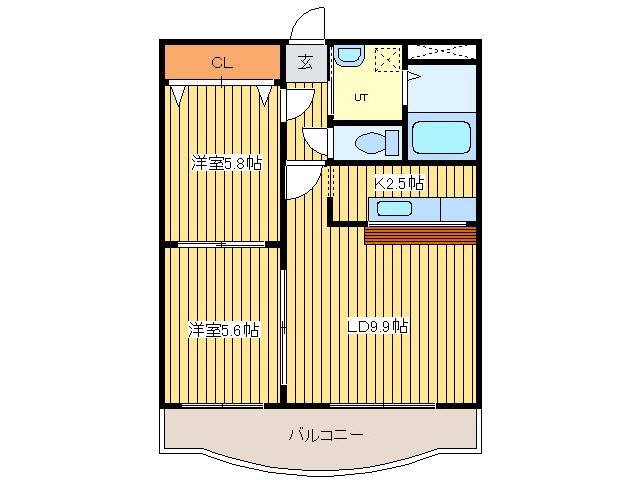 CITY76-II(2LDK/6階)の間取り写真