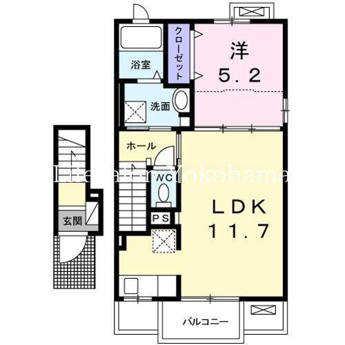 グレイスサイトB(1LDK/2階)の間取り写真