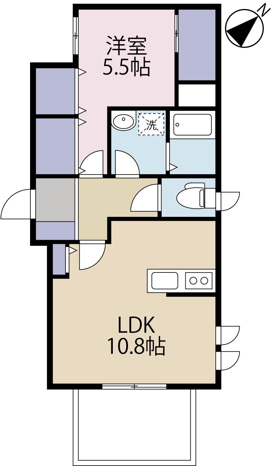 テラス代々木(1LDK/2階)の間取り写真