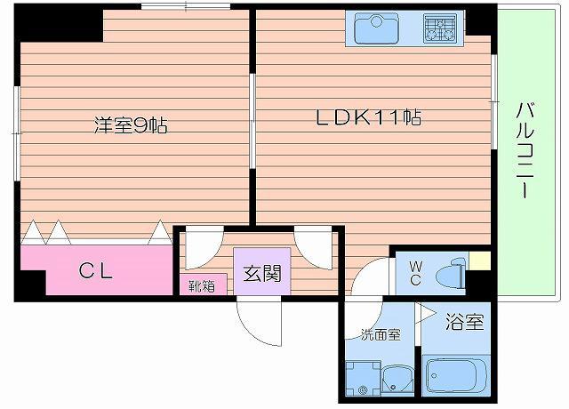 ルグラン阿波座(1LDK/5階)の間取り写真