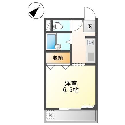 メロディーハイム(ワンルーム/2階)の間取り写真
