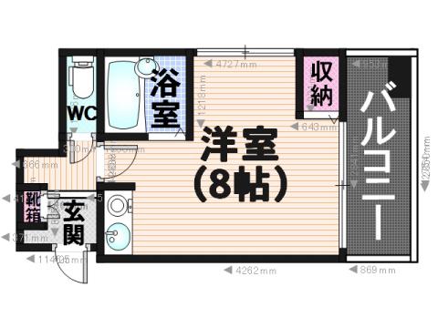 サンアベニュー井尻(ワンルーム/4階)の間取り写真