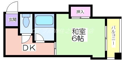 我孫子グランドハイツ(1DK/1階)の間取り写真