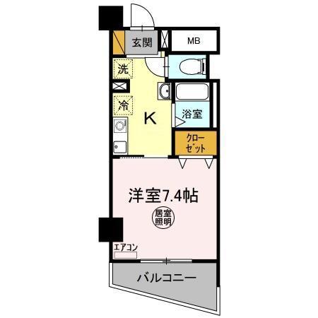 オークヒルズ(1K/3階)の間取り写真
