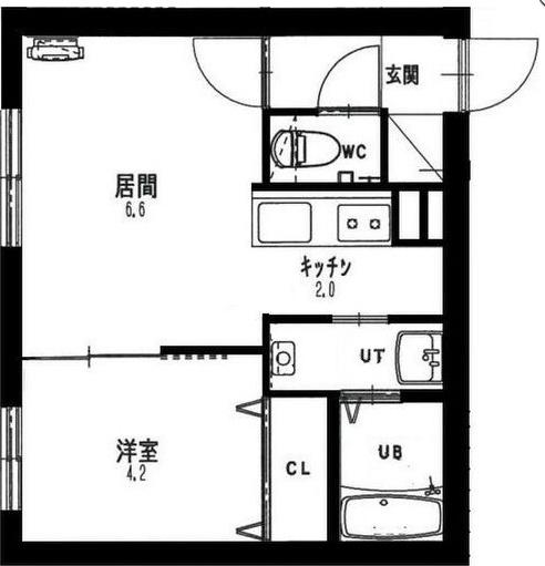 アンベリーテ澄川(1LDK/4階)の間取り写真