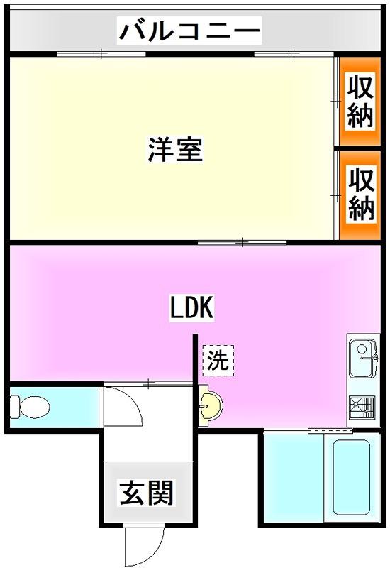 OASIS片島(1LDK/4階)の間取り写真