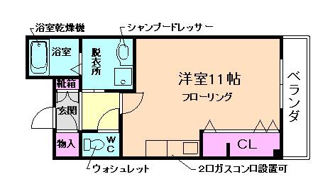 PETIT VERT千里(ワンルーム/6階)の間取り写真