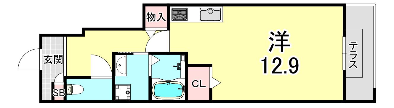 ネオフタバ(ワンルーム/1階)の間取り写真