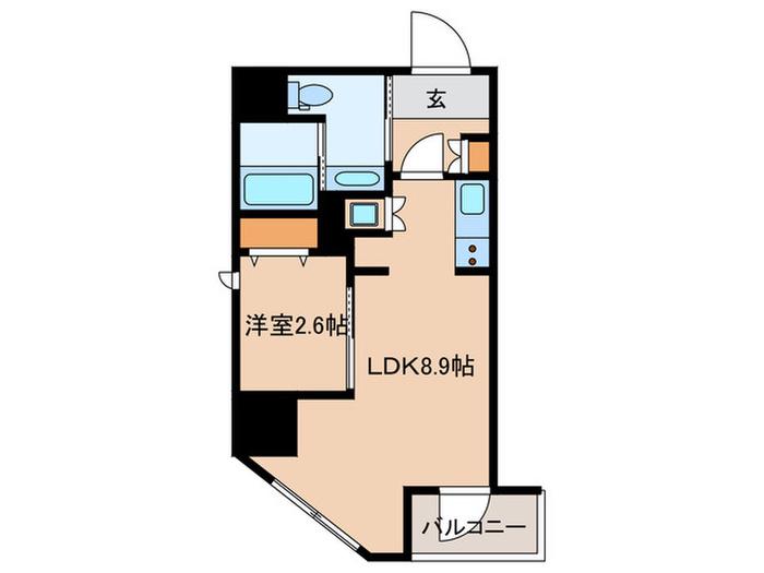 IDEAL神楽坂(1LDK/2階)の間取り写真