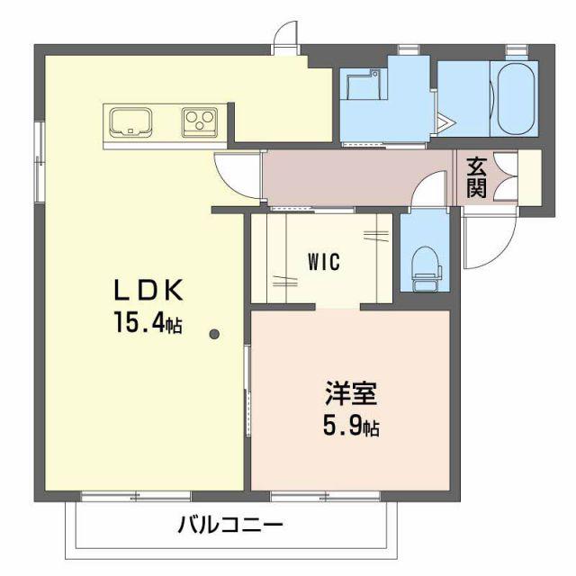 エスペランサII(1LDK/1階)の間取り写真