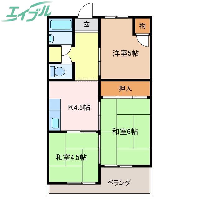 第一セントラルビル(3K/5階)の間取り写真