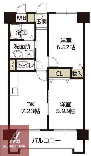 リベラルパレス城東 A棟(2DK/7階)の間取り写真
