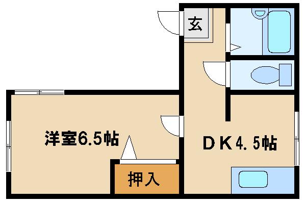 サニーパレス伊川谷(1DK/2階)の間取り写真